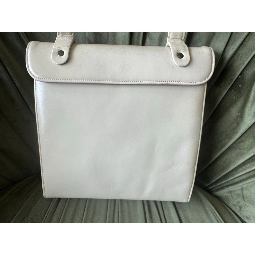 Vintage Duchess Cream Leather Top Handle Handbag 50s 60s - Picture 2 of 14
